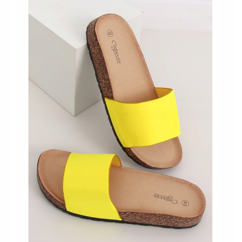 Jaune G-572 Chaussons semelle liège jaune 2