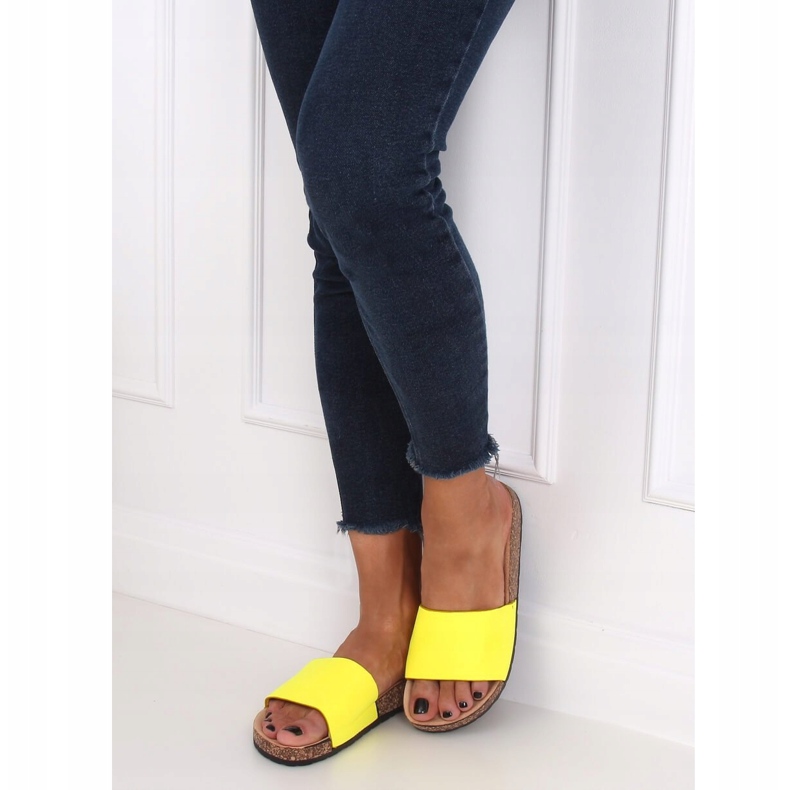 Jaune G-572 Chaussons semelle liège jaune 1