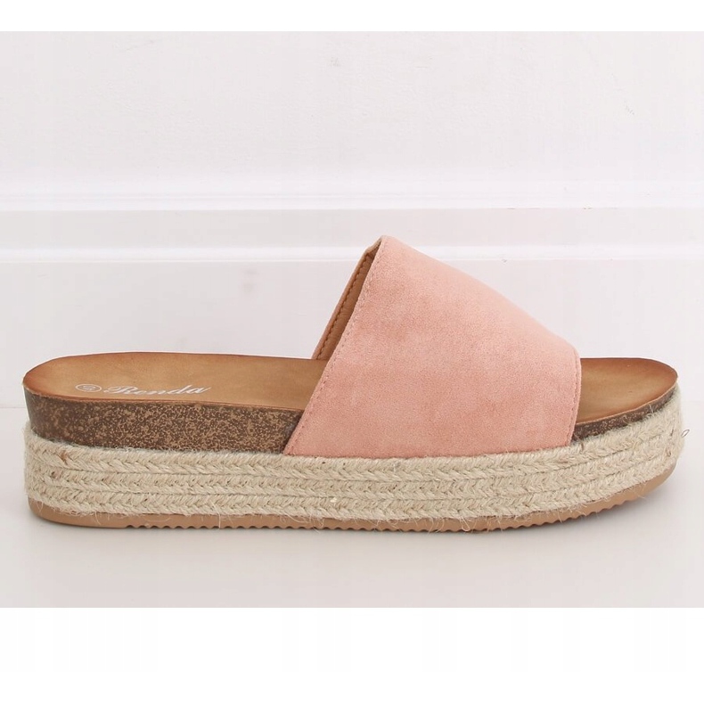 Chaussons espadrilles roses 10-215 Rose 2