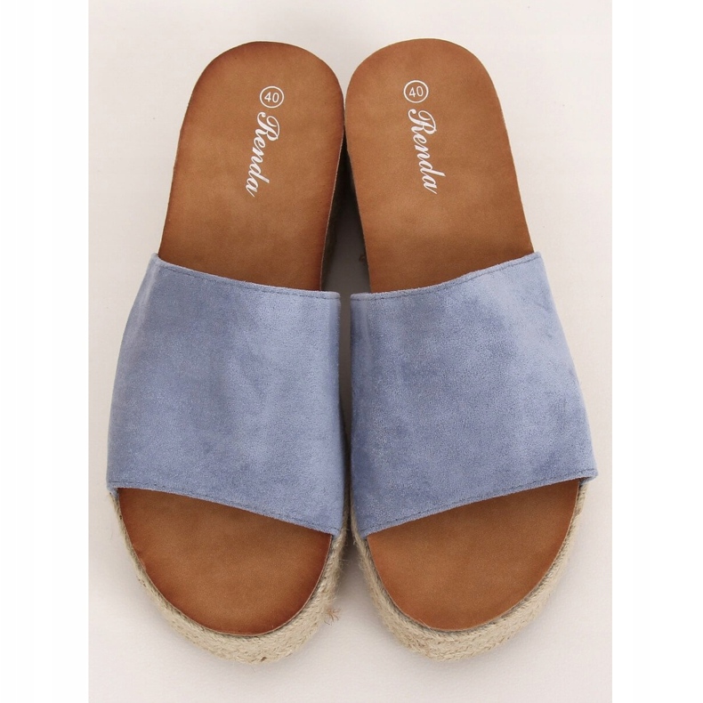 Chaussons espadrilles bleu 10-215 Bleu 2
