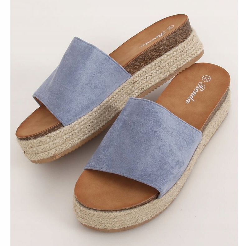 Chaussons espadrilles bleu 10-215 Bleu 1