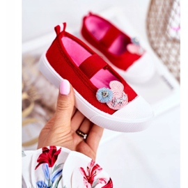 PL1 Baskets Enfant Rouges Estienne Velcro 1