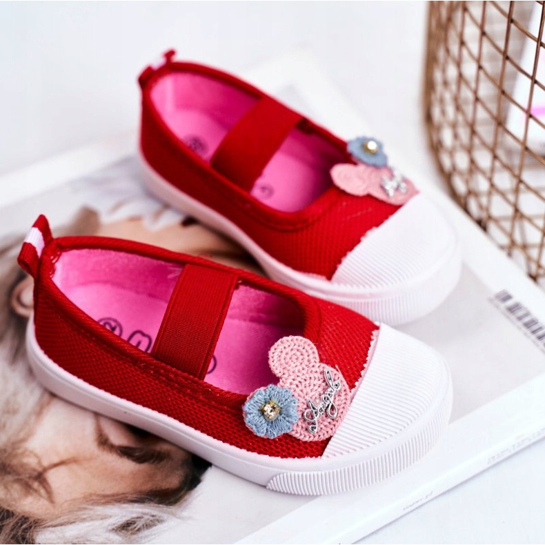 PL1 Baskets Enfant Rouges Estienne Velcro 2