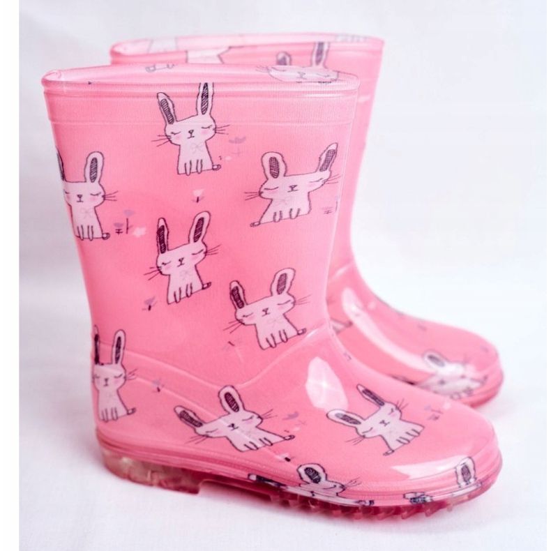 Bottes de pluie en caoutchouc pour enfants Lapin rose 1