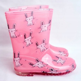 Bottes de pluie en caoutchouc pour enfants Lapin rose 2
