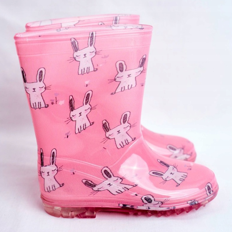 Bottes de pluie en caoutchouc pour enfants Lapin rose 2