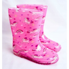 Bottes de pluie en caoutchouc pour enfants Licorne Rose 1