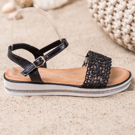 Renda Sandales sur la plate-forme noir 2