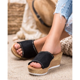 Renda Chaussons compensés ajourés le noir 1