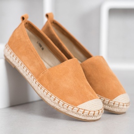 Anesia Paris Espadrilles confortables en daim brun 4