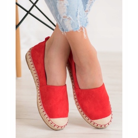 Anesia Paris Espadrilles confortables en daim rouge 4