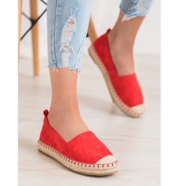 Anesia Paris Espadrilles confortables en daim rouge 3