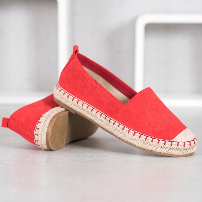 Anesia Paris Espadrilles confortables en daim rouge 1