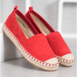 Anesia Paris Espadrilles confortables en daim rouge 2