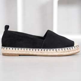 Anesia Paris Espadrilles confortables en daim le noir 4