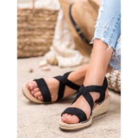 Renda Sandales Espadrilles en Daim le noir 3