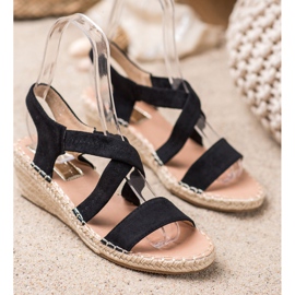 Renda Sandales Espadrilles en Daim noir 2