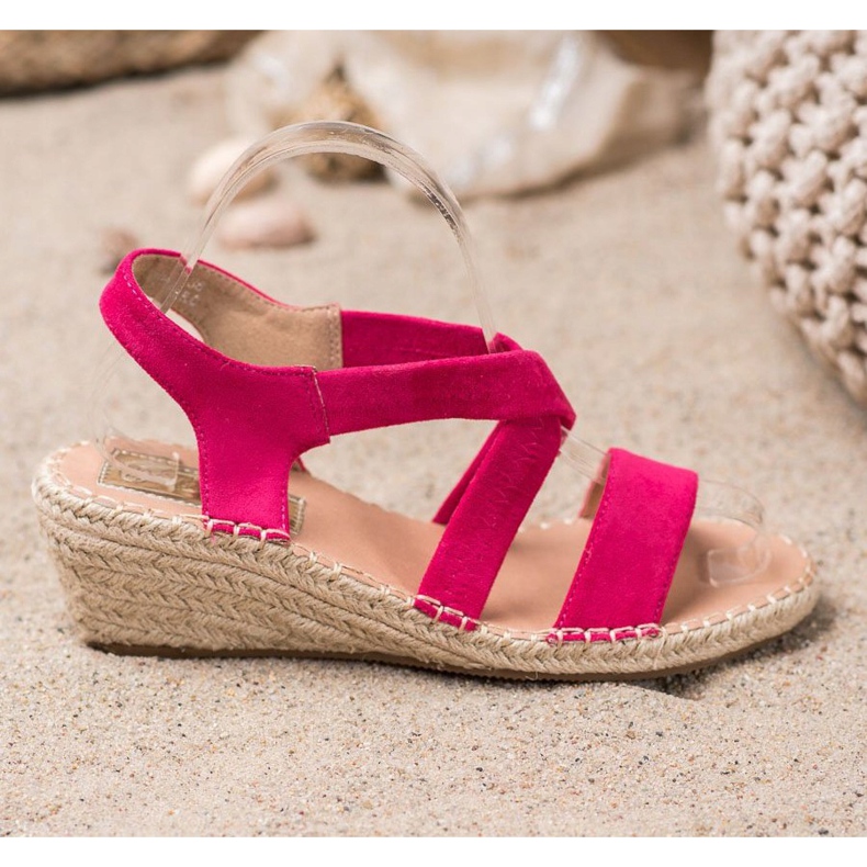 Renda Sandales Espadrilles en Daim rose 2
