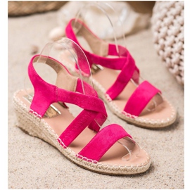 Renda Sandales Espadrilles en Daim rose 3