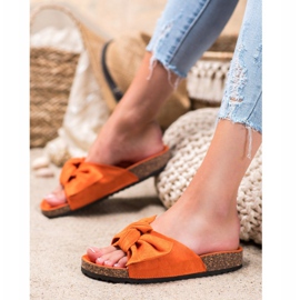 Renda Pantoufles confortables avec un nœud orange 3