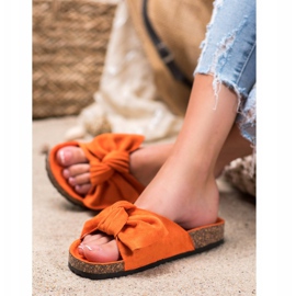 Renda Pantoufles confortables avec un nœud orange 1