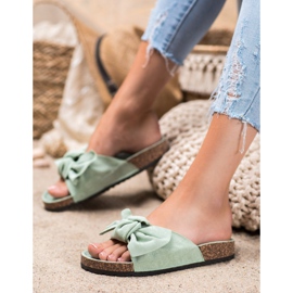 Renda Pantoufles confortables avec un nœud vert 4