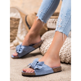 Renda Pantoufles confortables avec un nœud bleu 1