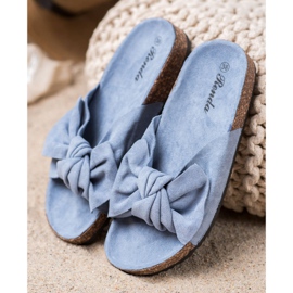 Renda Pantoufles confortables avec un nœud bleu 4