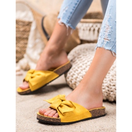 Renda Pantoufles confortables avec un nœud jaune 1
