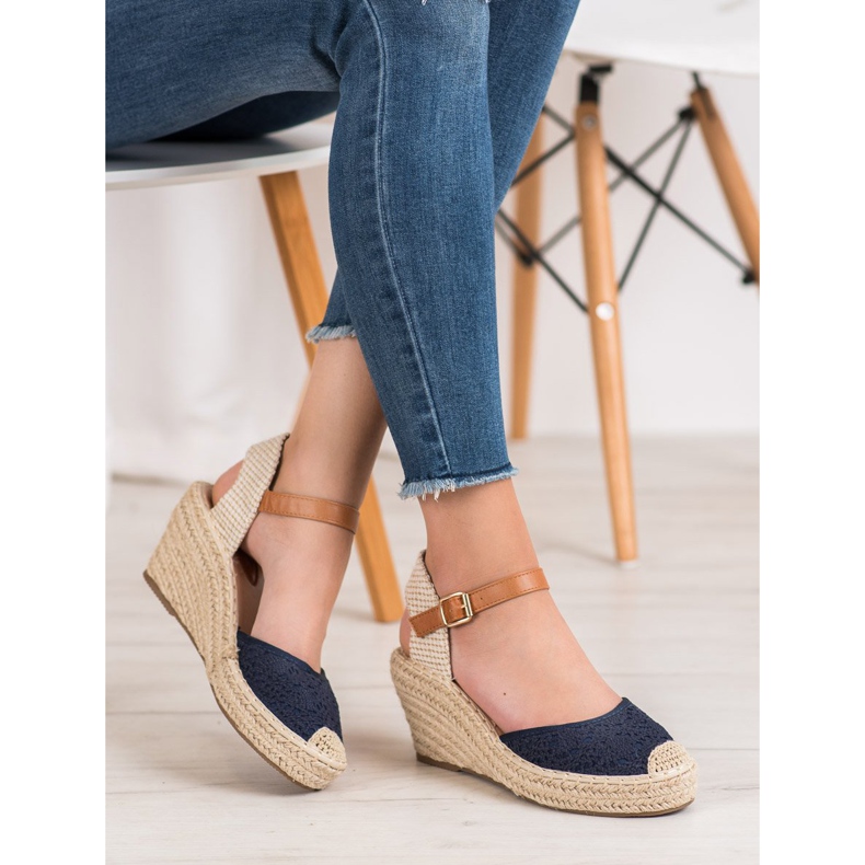 Renda Espadrilles Avec Boucle bleu 2