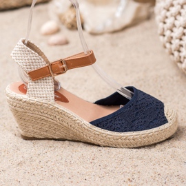 Renda Espadrilles Avec Boucle bleu 3