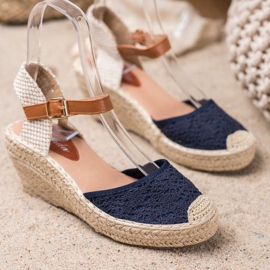 Renda Espadrilles Avec Boucle bleu 4