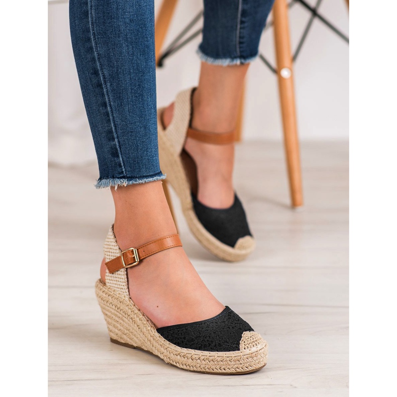 Renda Espadrilles Avec Boucle noir 1