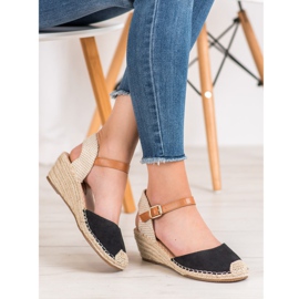 Renda Espadrilles Au Talon Découvert le noir 1