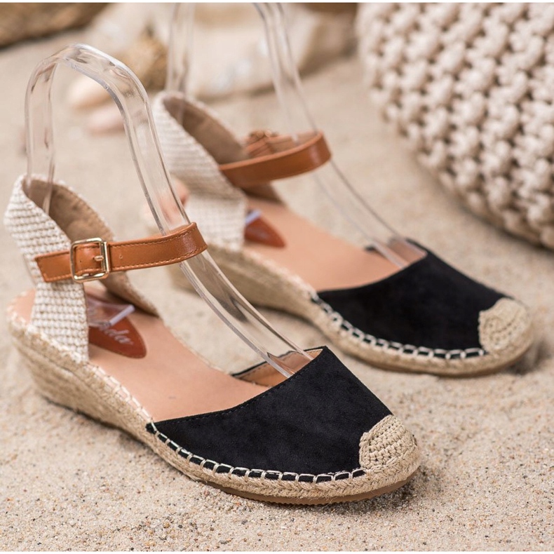 Renda Espadrilles Au Talon Découvert le noir 2