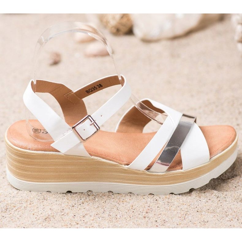 Renda Sandales compensées blanc 2