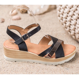 Renda Sandales compensées noir 1