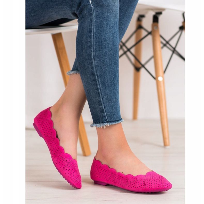 Small Swan Ballerines ajourées rose 1