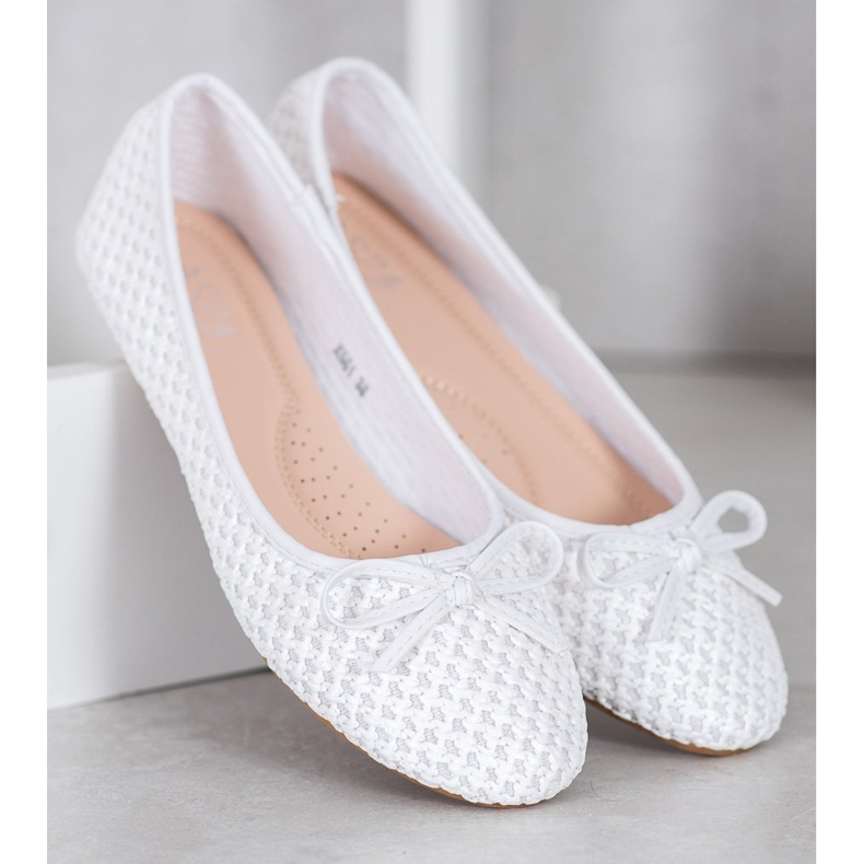 Small Swan Ballerines tressées blanc 2