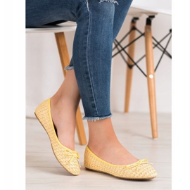 Small Swan Ballerines tressées jaune 1