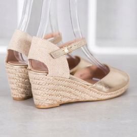 Small Swan Espadrilles Compensées d'or 2