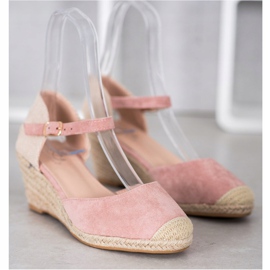 Small Swan Espadrilles Compensées rose 1