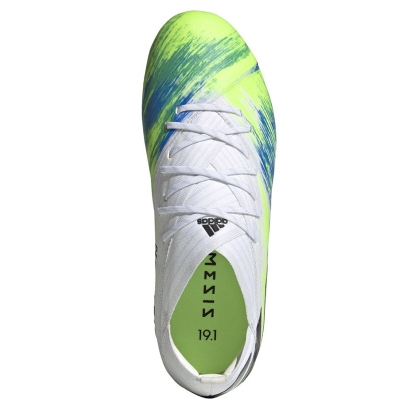 Chaussures de football Adidas Nemeziz 19.1 Fg Jr EG7239 multicolore blanche 2