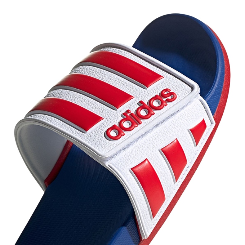 Chaussons Adidas Adilette Comfort Adj M EG1346 blanc rouge bleu 3