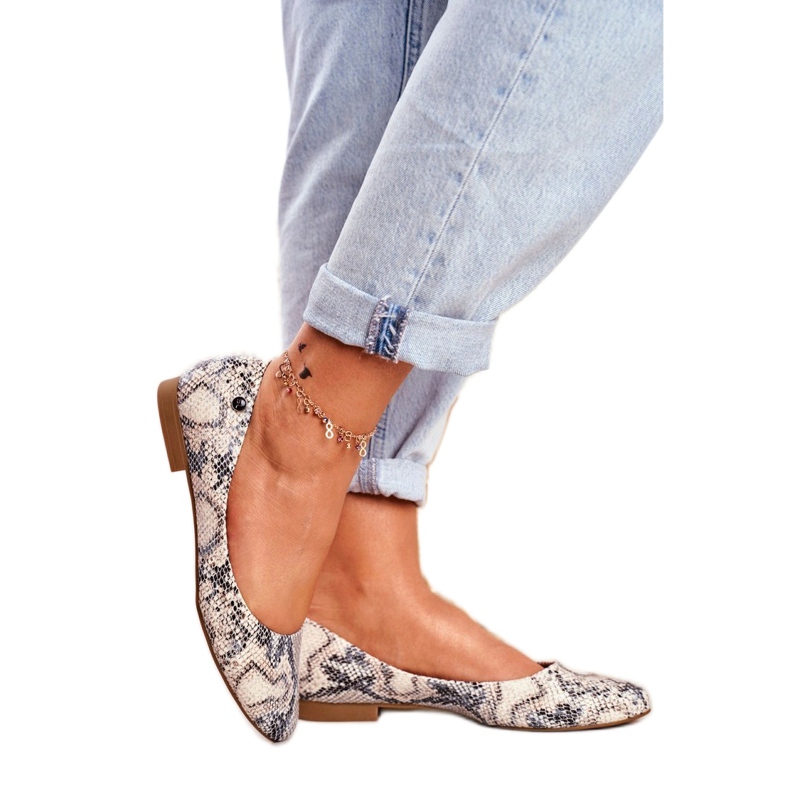 Ballerines Sergio Leone BL611 à motif animalier brun gris 1 Ballerines Sergio Leone BL611 à motif animalier brun gris 1