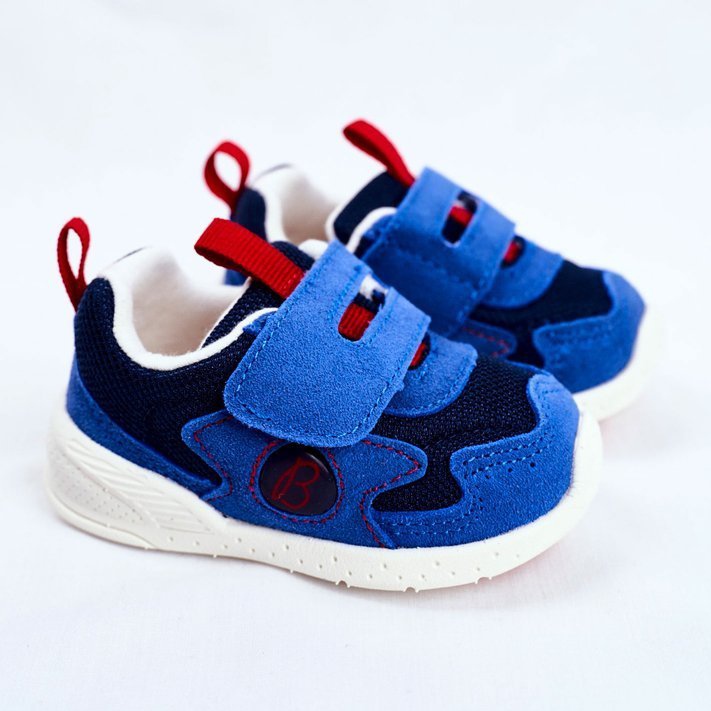 Apawwa Chaussures de Sport Enfant avec Velcro Daim Bleu Marine Malbred 1