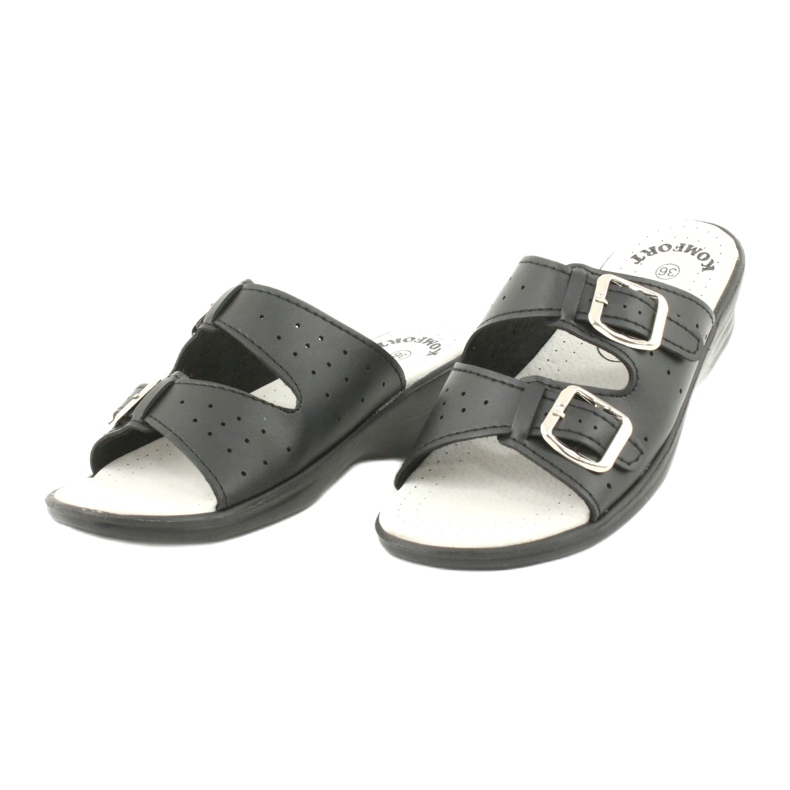 American Club chaussons noirs sur boucles américaines le noir 2