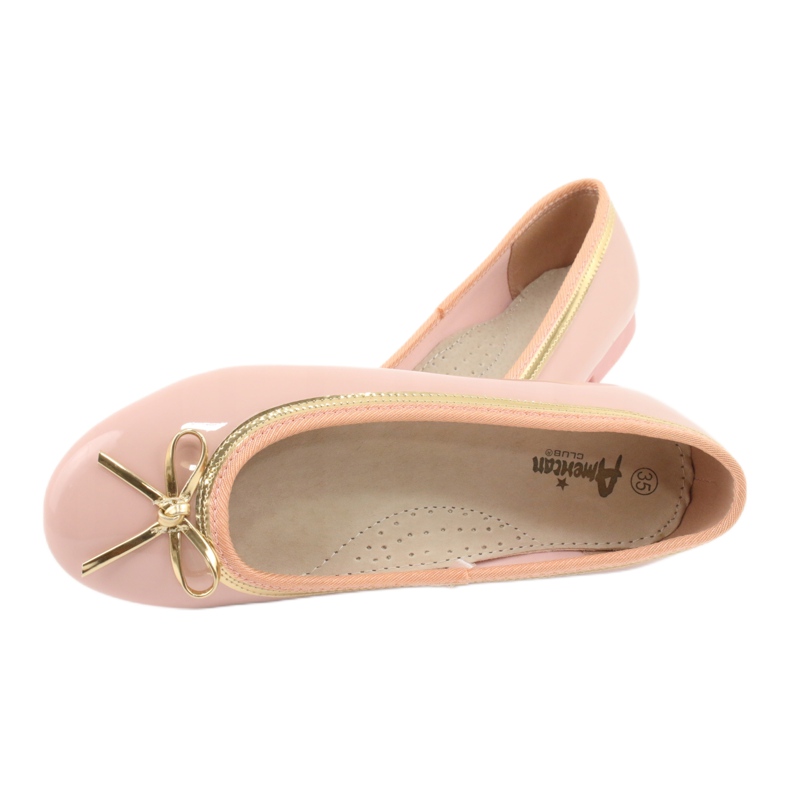 American Club Ballerines laquées américaines 14297 rose jaune 4