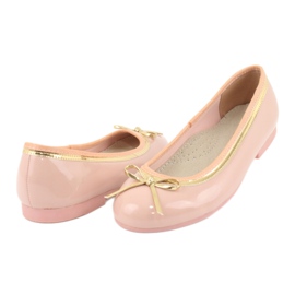 American Club Ballerines laquées américaines 14297 rose jaune 3
