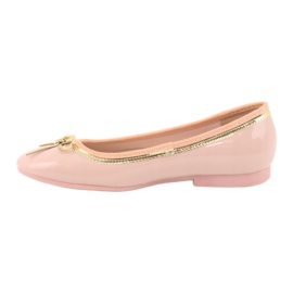 American Club Ballerines laquées américaines 14297 rose jaune 1